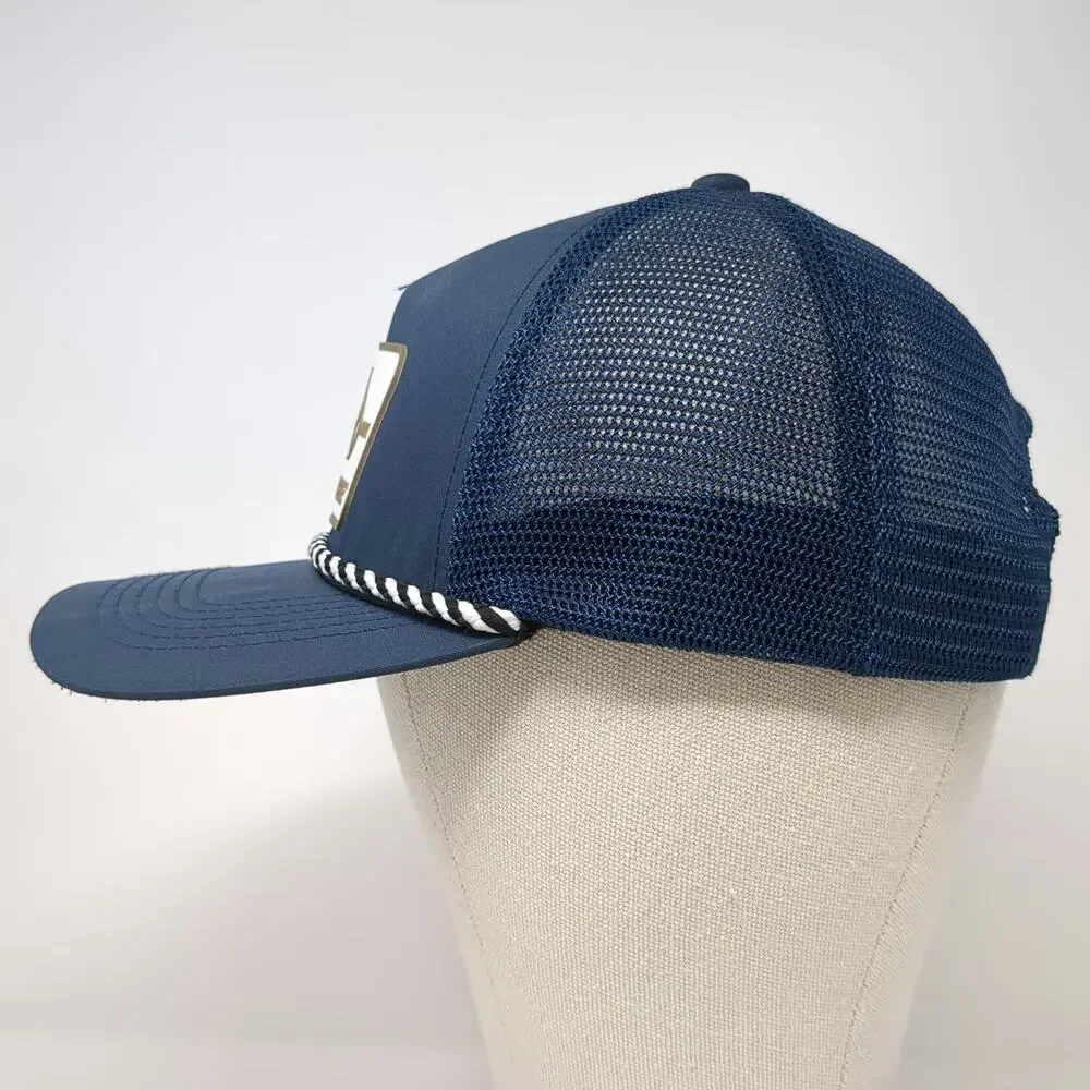 Realtree Trucker Hat Blue One Size Rope Mesh Back Antler Logo Patch Adjustable